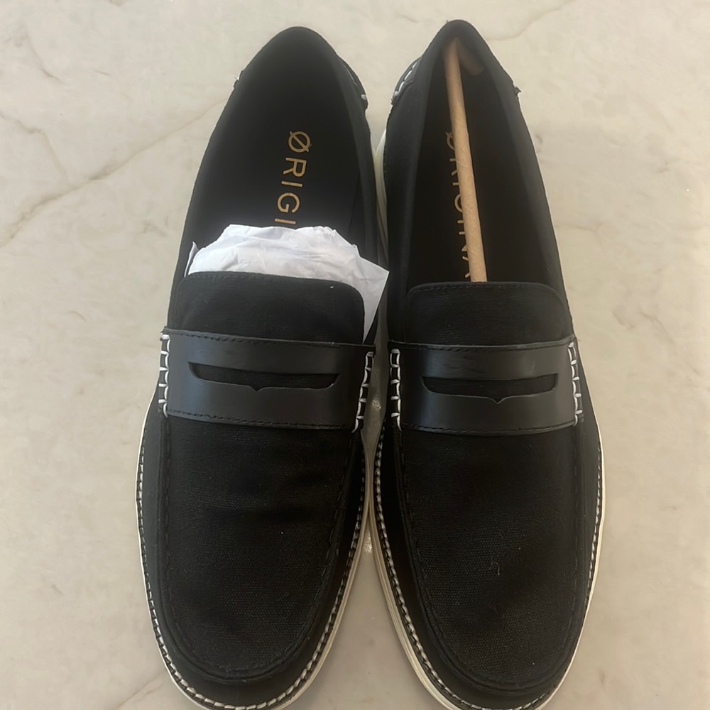 Brand new never worn size 10W Mens cole haan canvas loafers